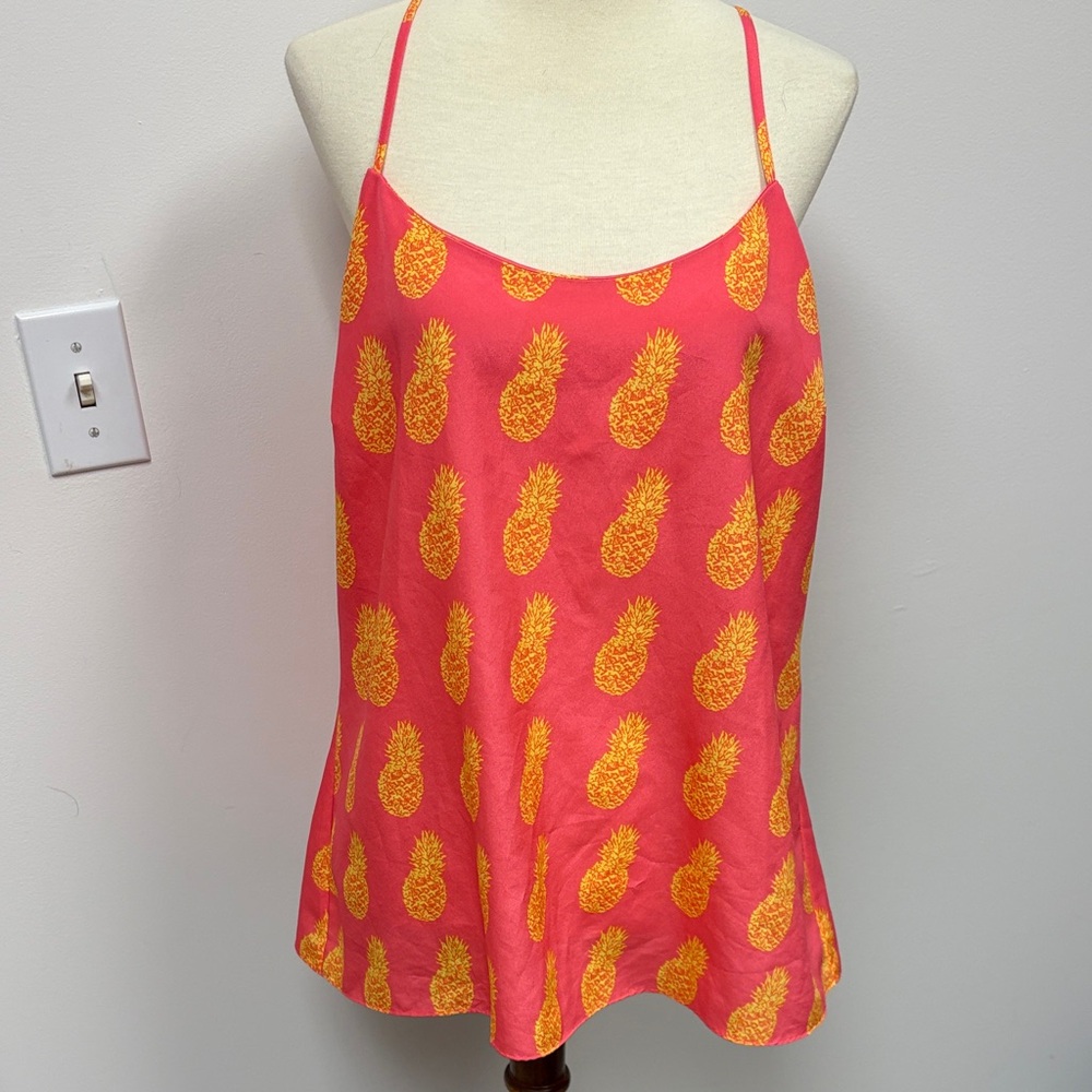 Pineapple Print Pink and Yellow Women's Top